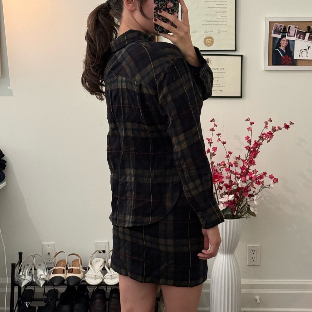 Vivienne Westwood Plaid Long Sleeve Asymmetric ShirtDress - Picture 4 of 8